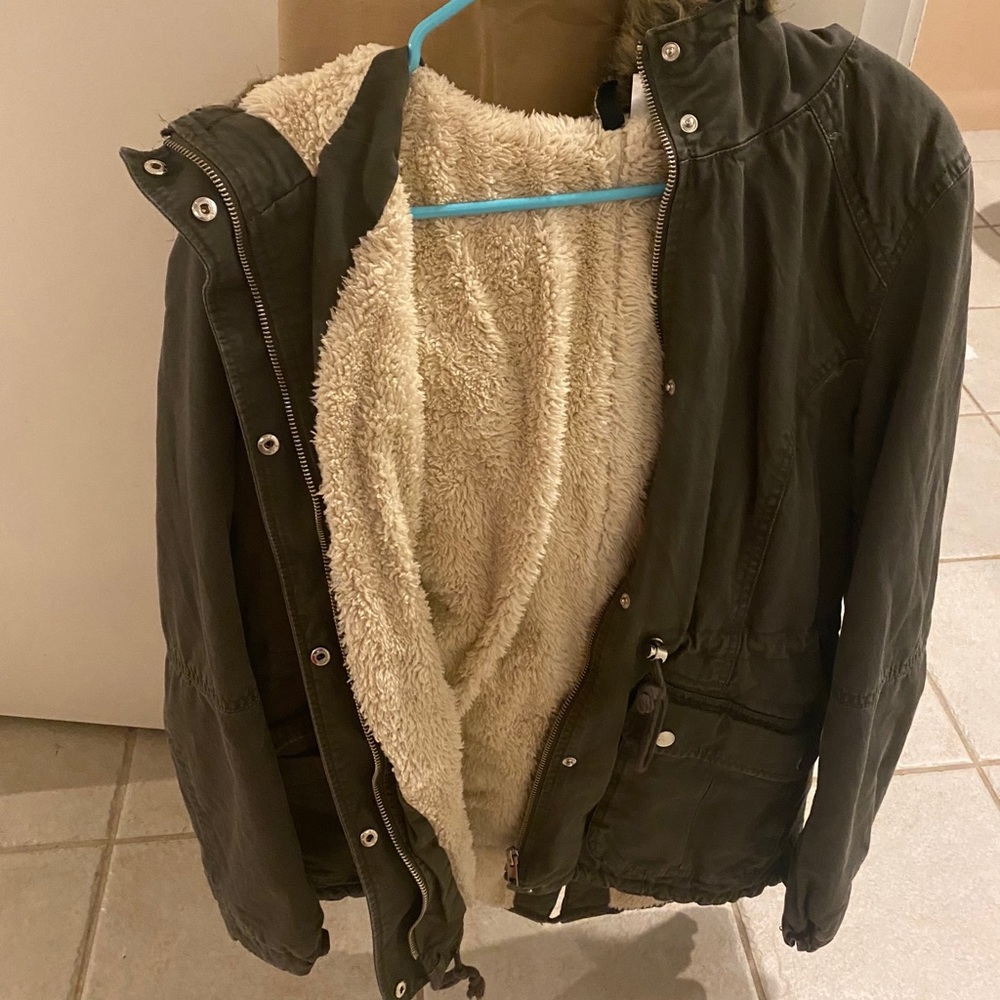 Army green coat